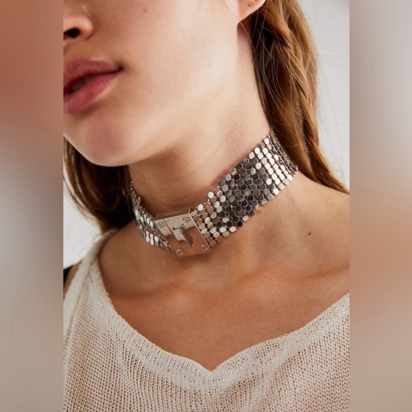 Free People Silvertone Magic Choker NWT - Picture 1 of 5